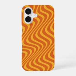 orange waves iPhone 16 hoesje