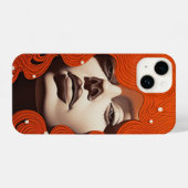Orange Waves of Elegance Phone Case iPhone Hoesje (Achterkant horizontaal)