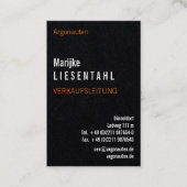 Orange weiß Monogram Hochformat Visitenkarte Visitekaartje (Voorkant)