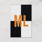 Orange weiß Monogram Hochformat Visitenkarte Visitekaartje (Achterkant)