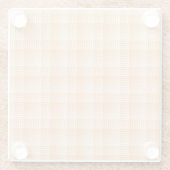 Orange White Checker Abstract Pattern Glazen Onderzetter (Achterkant)