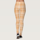 Orange White Checker Abstract Pattern Leggings (Achterkant)