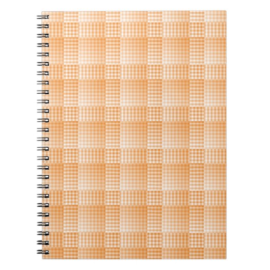 Orange White Checker Abstract Pattern Notitieboek (Voorkant)