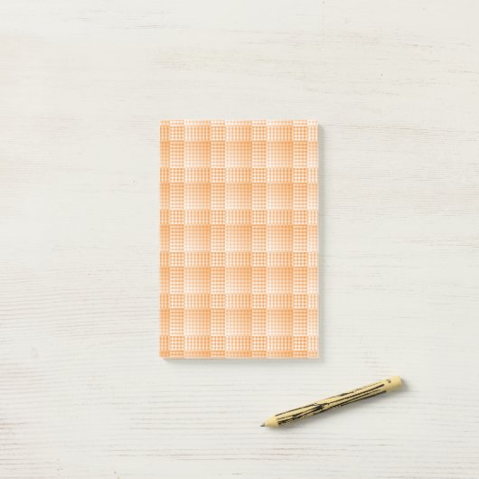 Orange White Checker Abstract Pattern Post-it® Notes (Op bureau)