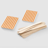Orange White Checker Diamond Pattern Handwaaier (Niet-gemonteerd)