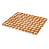 Orange White Checker Diamond Pattern Snijplank (Hoek)
