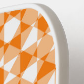 Orange White Checker Diamond Plaid Pattern Pickleball Paddle (Links Detail)