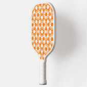 Orange White Checker Diamond Plaid Pattern Pickleball Paddle (Links)