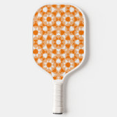 Orange White Checker Diamond Plaid Pattern Pickleball Paddle (Achterkant)
