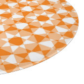 Orange White Checker Diamond Plaid Pattern Snijplank (Hoek)