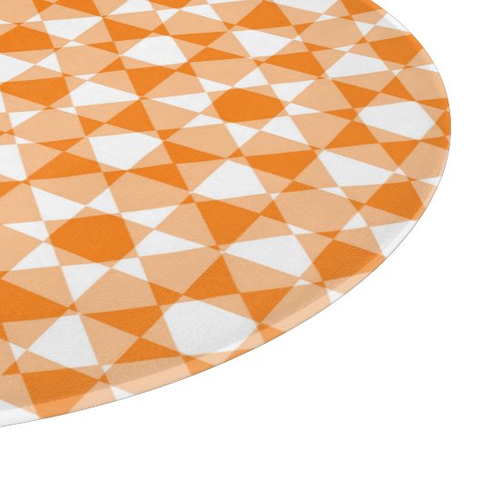 Orange White Checker Diamond Plaid Pattern Snijplank (Hoek)