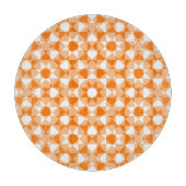 Orange White Checker Diamond Plaid Pattern Snijplank (Voorkant)