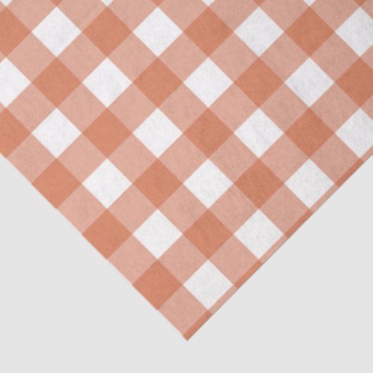 Orange & White Checkered Tissue Paper Tissuepapier (Detail)