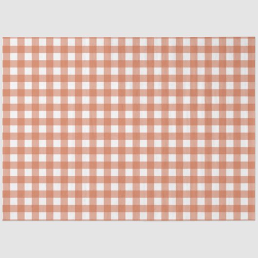 Orange & White Checkered Tissue Paper Tissuepapier (Voorkant)