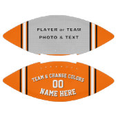 Orange & White Football with Photo, Personalized (Panelen)