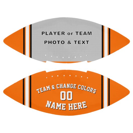 Orange & White Football with Photo, Personalized (Panelen)