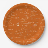 Orange White Math Equations Graphics Graduation Papieren Bordje (Voorkant)