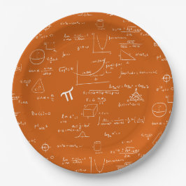 Orange White Math Equations Graphics Graduation Papieren Bordje