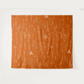 Orange White Mathematic Formulas Equations Wandkleed (Voorkant (horizontaal))