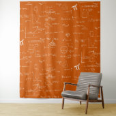 Orange White Mathematic Formulas Equations Wandkleed (In situ)