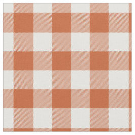 Orange & White Plaid Gingham Stof