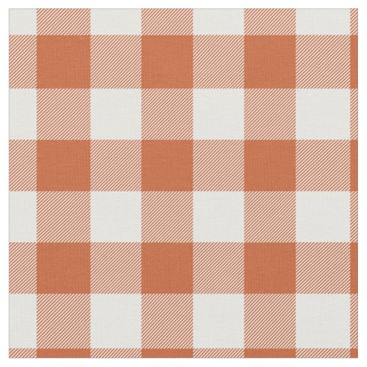 Orange & White Plaid Gingham Stof (Close Up)