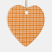 Orange White Plaid Pattern Keramisch Ornament (Rechts)