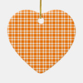 Orange White Plaid Pattern Keramisch Ornament (Achterkant)
