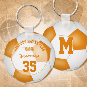 orange white soccer team colors kids sports gifts sleutelhanger