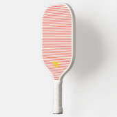 orange white stripe monogram initials yellow pickleball paddle (Links)