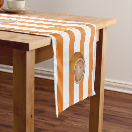 orange & white stripes fruits citrus korte tafelloper