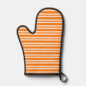 Orange White Stripes Pattern Ovenwant (Voorkant)