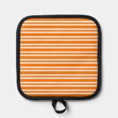 Orange White Stripes Pattern Pannenlap (Voorkant)