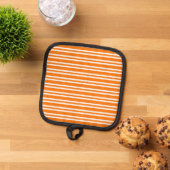 Orange White Stripes Pattern Pannenlap (Top down)