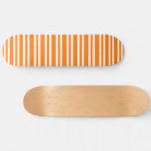 Orange White Stripes Pattern Persoonlijk Skateboard (Horizontaal)
