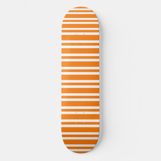 Orange White Stripes Pattern Persoonlijk Skateboard (Voorkant)