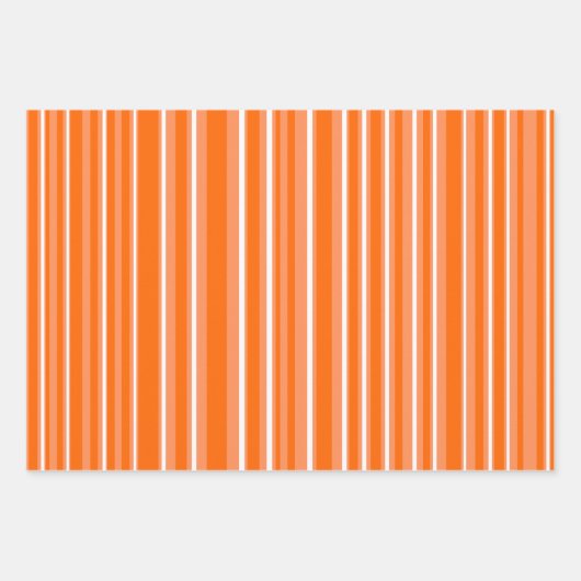 Orange & White Stylish & Fun Stripes & Polka Dots Inpakpapier Vel (Voorkant 3)