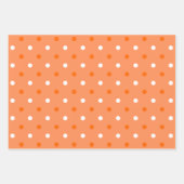 Orange & White Stylish & Fun Stripes & Polka Dots Inpakpapier Vel (Voorkant)