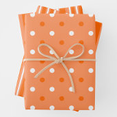 Orange & White Stylish & Fun Stripes & Polka Dots Inpakpapier Vel