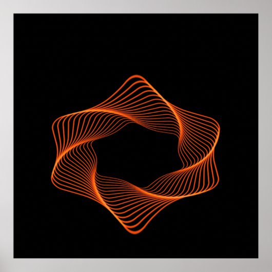 Orange Wire Frame Torus Object Poster (Voorkant)