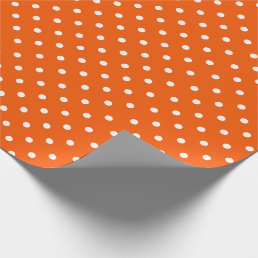 Orange | Wit Polka Dot inpakpapier (Hoek)