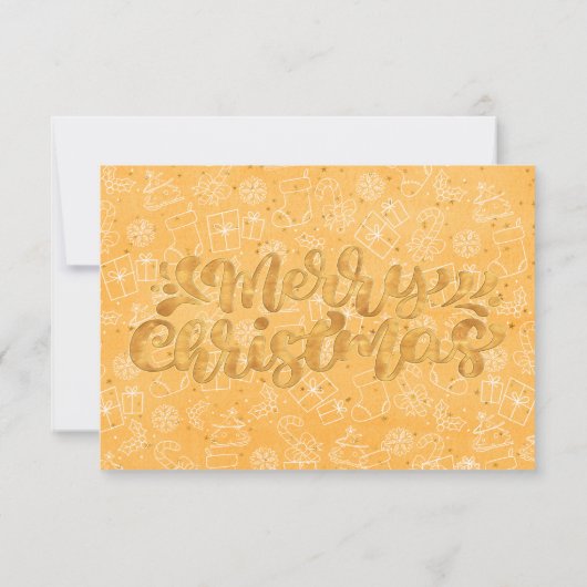 Orange Xmas Pattern Christmas Ticket Gift Voucher (Achterkant)