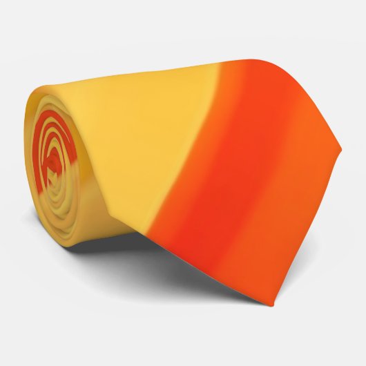 Orange Yellow Abstract Stripes Stropdas (Opgerold)