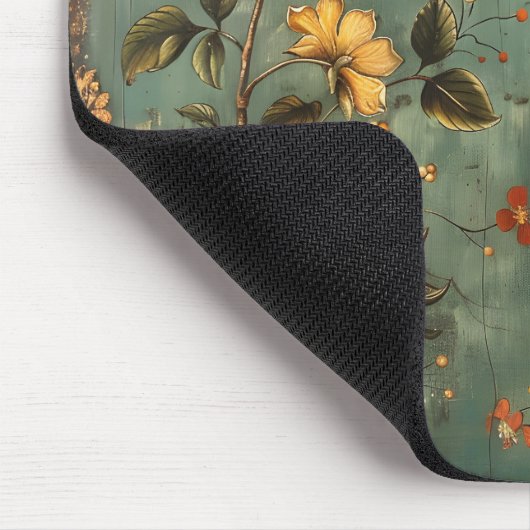 Orange & Yellow Flowers Muismat (Hoek)