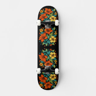 Orange & Yellow Flowers Persoonlijk Skateboard