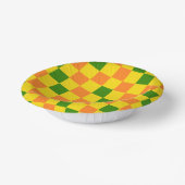 Orange Yellow Green Checkered Pattern Design  Papieren Kommen (Gebogen)