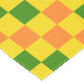 Orange Yellow Green Checkered Pattern Design  Tafelkleed (Gekanteld)