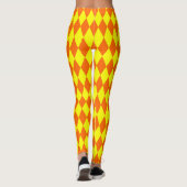 Orange Yellow Harlequin Checkered Design  Leggings (Achterkant)
