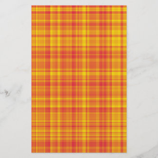 Orange Yellow Plaid Checker Pattern  Briefpapier