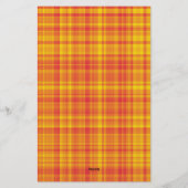 Orange Yellow Plaid Checker Pattern  Briefpapier (Achterkant)